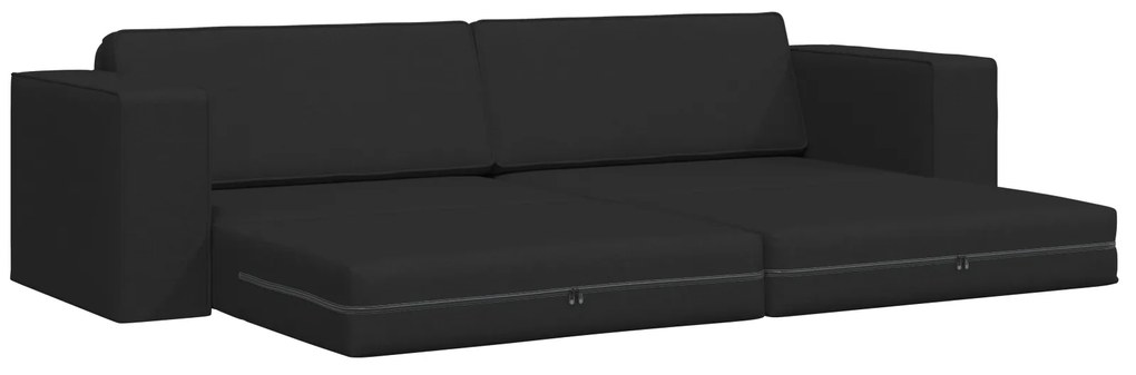 vidaXL 2-σε-1 Μαύρος Καναπές Κρεβάτι 245x150x60.5 cm Ύφασμα