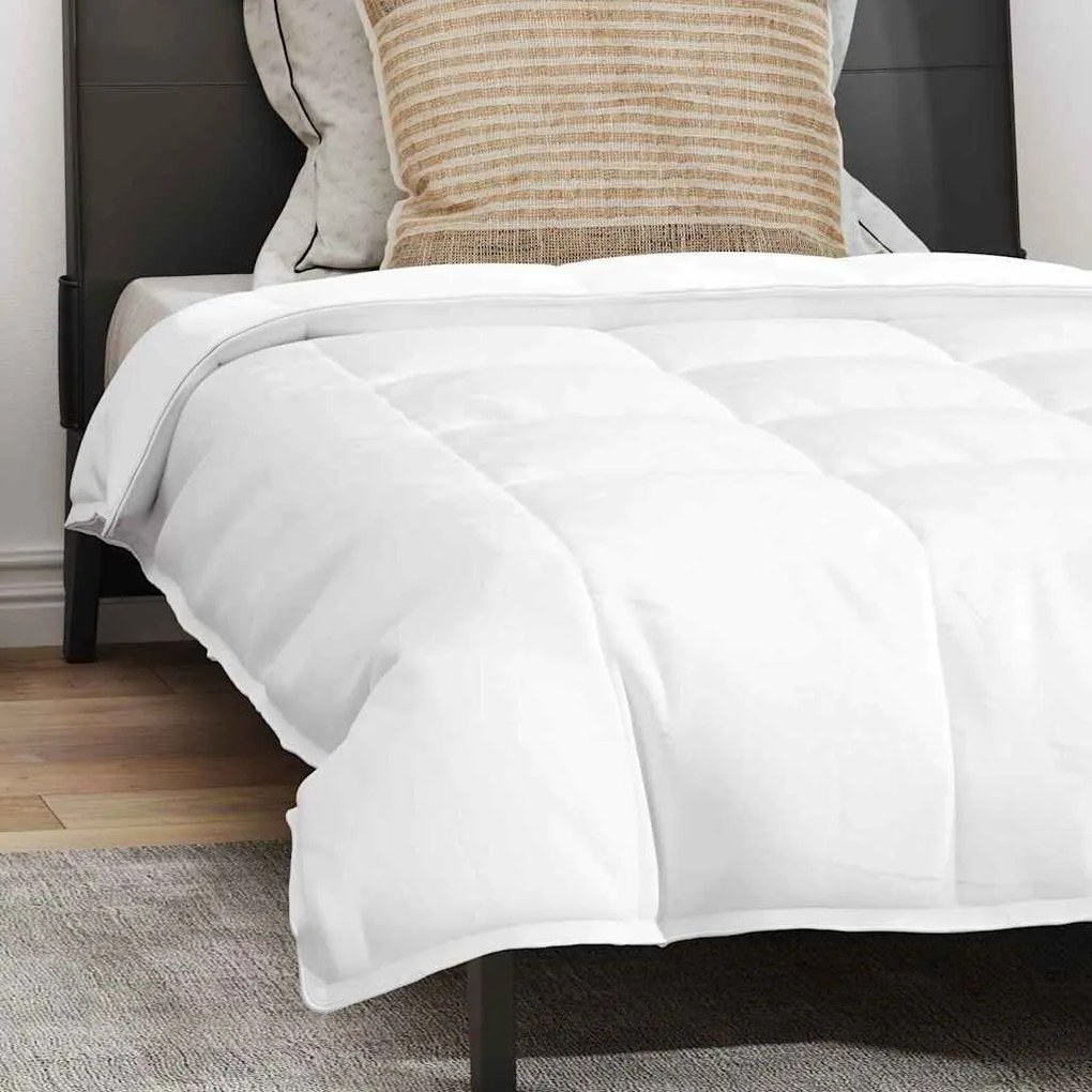 vidaXL Σετ Κουβέρτας με μαξιλάρι 2 pcs Λευκό 140 x 200 cm Πούπουλο