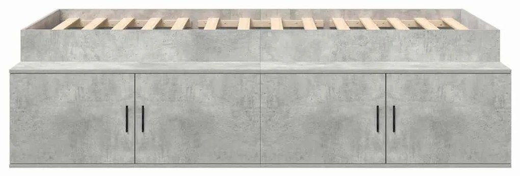 vidaXL Σκελετός Κρεβατιού με συρτάρι Σκυρόδεμα Γκρι 90 x 200 cm