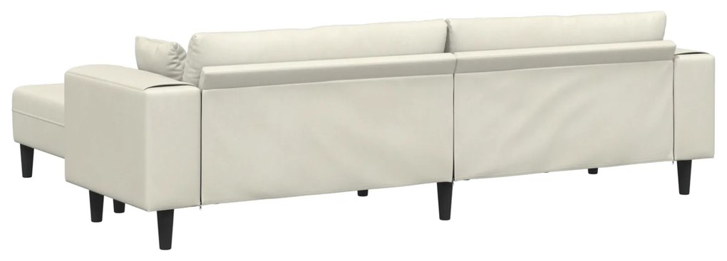 vidaXL Βελούδινος καναπές με μαξιλάρι 3 pcs Κρεμ 208 εκ. Βελούδο