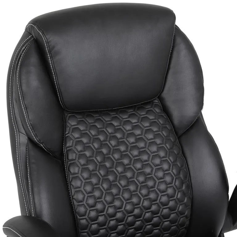 Καρέκλα γραφείου διευθυντή Desain pu σε μαύρη απόχρωση 74x73x108-116εκ 74x73x116 εκ.