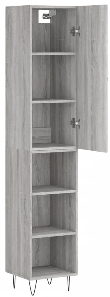 vidaXL Μπουφές Sonoma Γκρι 34,5 x 34 x 180 εκ. από Επεξεργασμένο Ξύλο