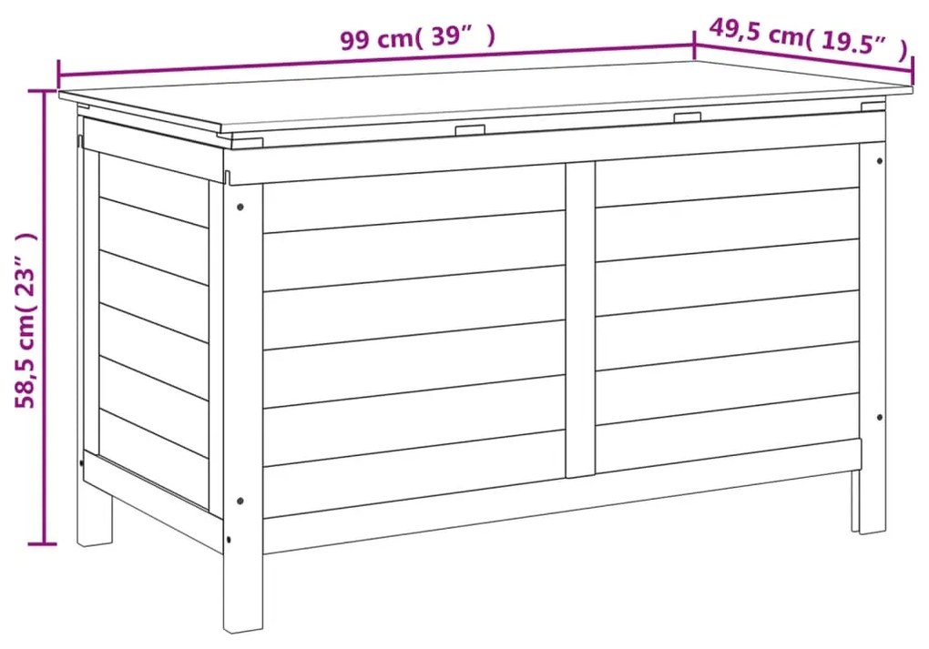 Μπαούλο Αποθήκευσης Κήπου 99x49,5x58,5 εκ. Μασίφ Ξύλο Ελάτης - Καφέ