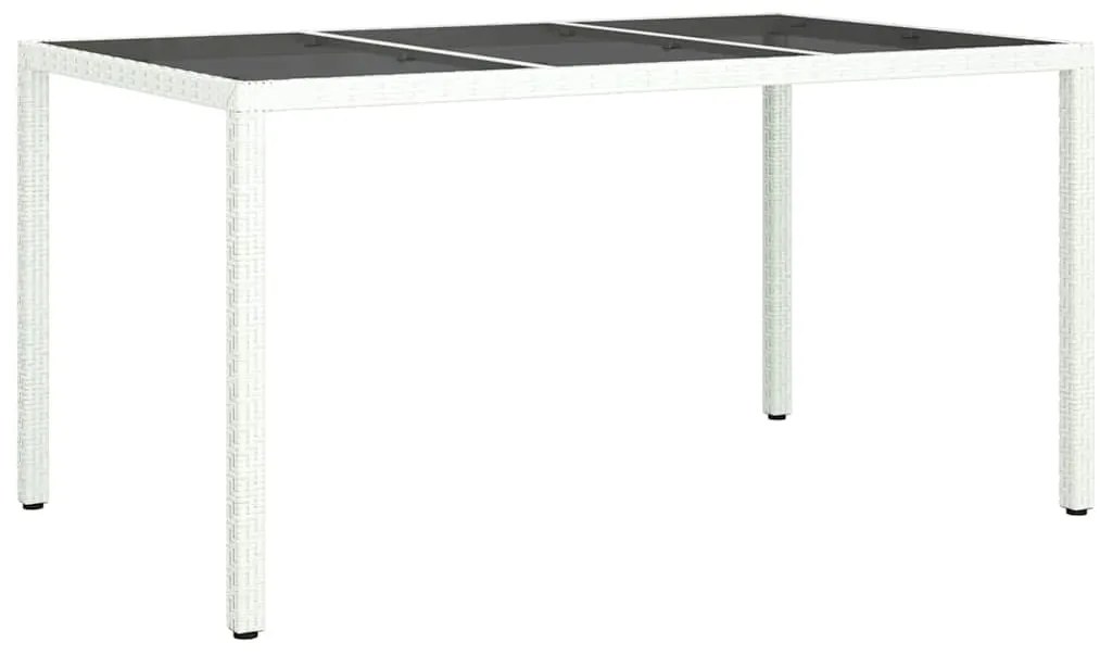 vidaXL Τραπέζι Κήπου για Φαγητό Λευκό 150 x 90 x 75 cm Πολυ ράταν