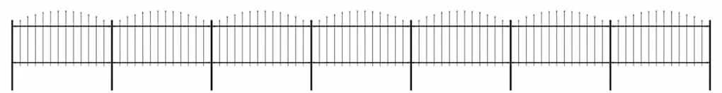 vidaXL Κάγκελα Περίφραξης με Λόγχες Μαύρα (1,25-1,5)x11,9 μ. Ατσάλινα