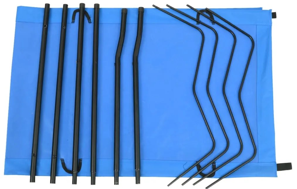 vidaXL Κρεβάτια Κάμπινγκ 2 τεμ. Μπλε 180x60x19εκ Ύφασ. Oxford/Ατσάλι