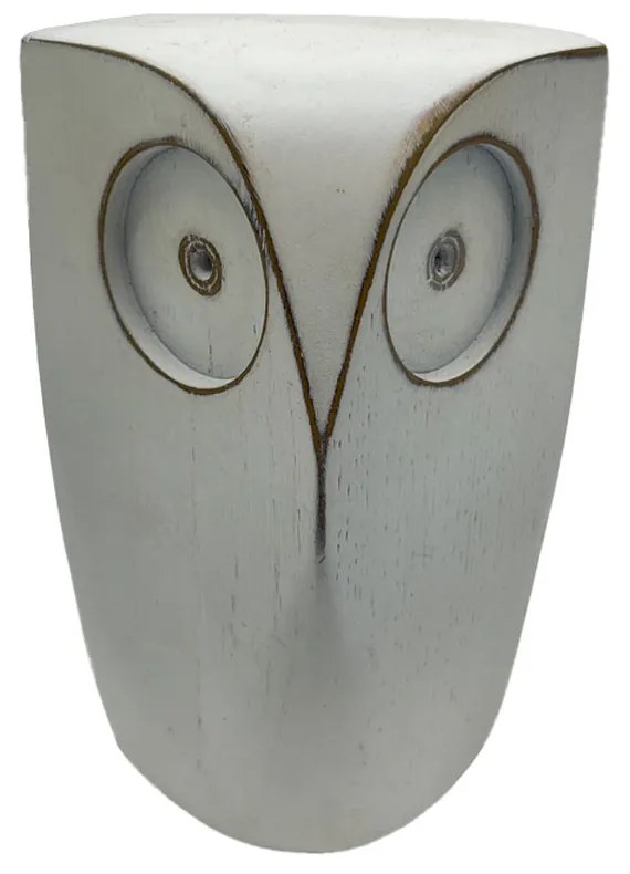 OWL L DECO ΚΟΥΚΟΥΒΑΓΙΑ POLYRESIN ΛΕΥΚΟ 7x7xH14cm - 031471