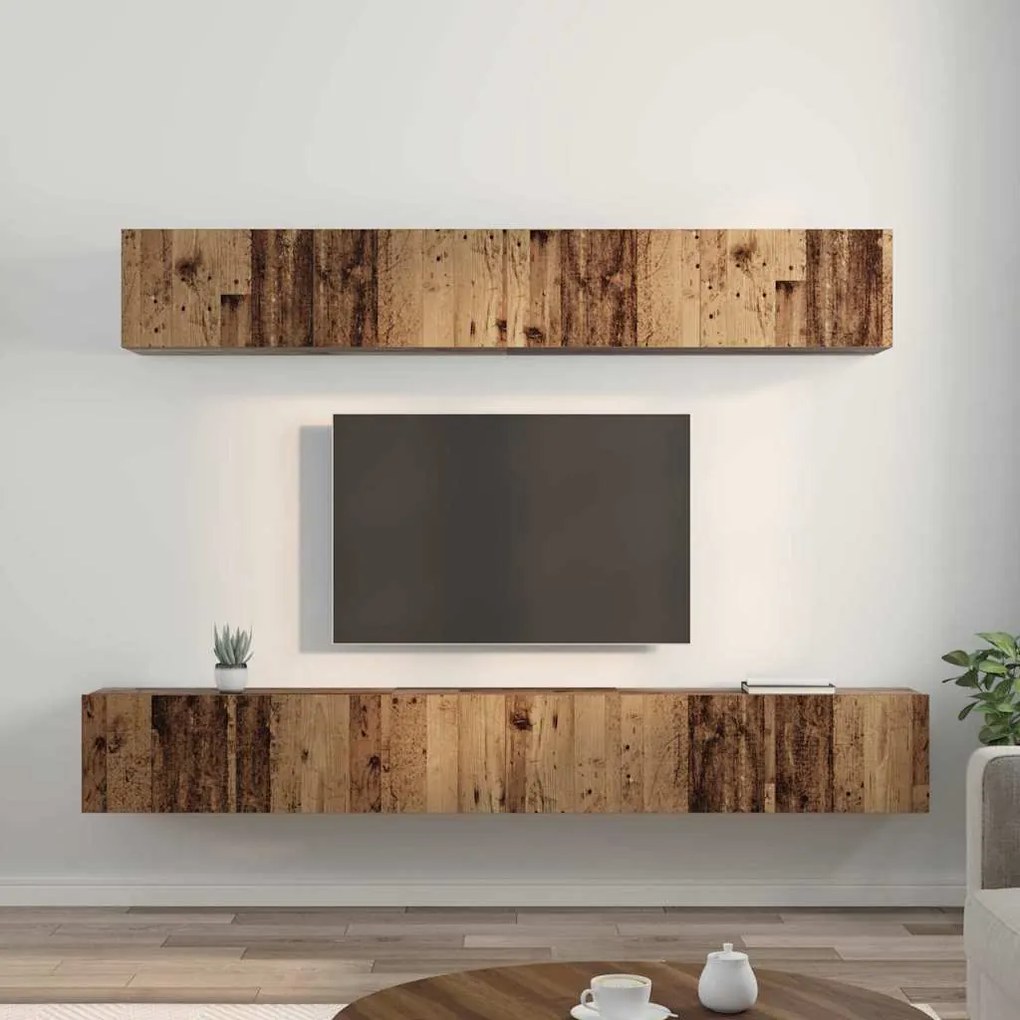 vidaXL Σετ επίπλου τηλεόρασης 5 pcs Παλαιό ξύλο Μέγεθος: Μεσαίο