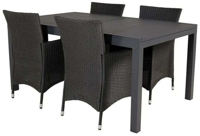Σετ Τραπέζι και καρέκλες Dallas 3581, Μέταλλο, Πλαστικό ψάθινο, Μέταλλο, Μαξιλάρι καθίσματος: Ναι | Epipla1.gr