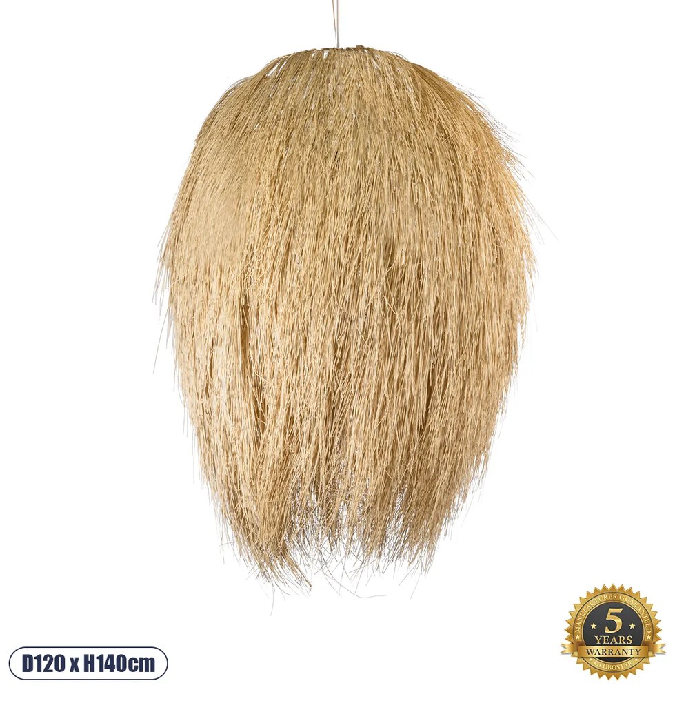 01914 GloboStar® GLOBOSTAR® ARCHIPELAGO 01914 Boho Κρεμαστό Φωτιστικό Οροφής με Ντουί 1 x E27 AC 220-240V IP20 - Μπεζ - Μ120 x Π120 x Υ140cm