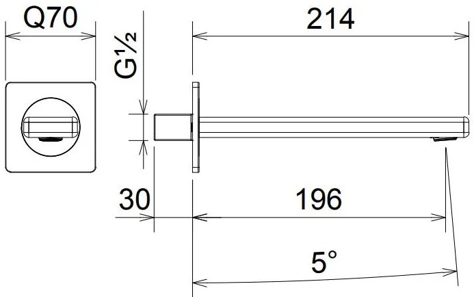 Στόμιο μπανιέρας LaTorre Profili-Μήκος 15.5 εκ.