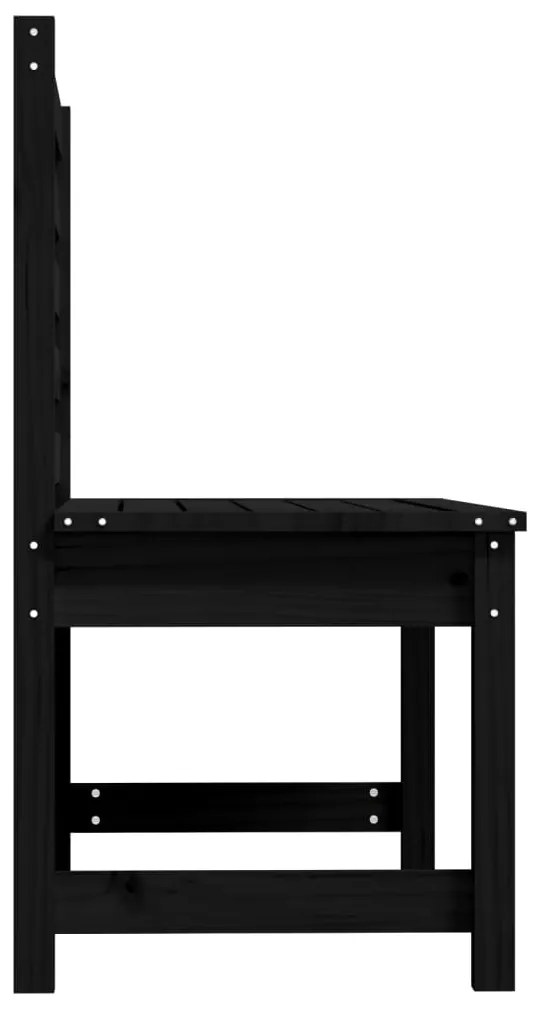 vidaXL Παγκάκι Κήπου Μαύρο 109 εκ. από Μασίφ Ξύλο Πεύκου