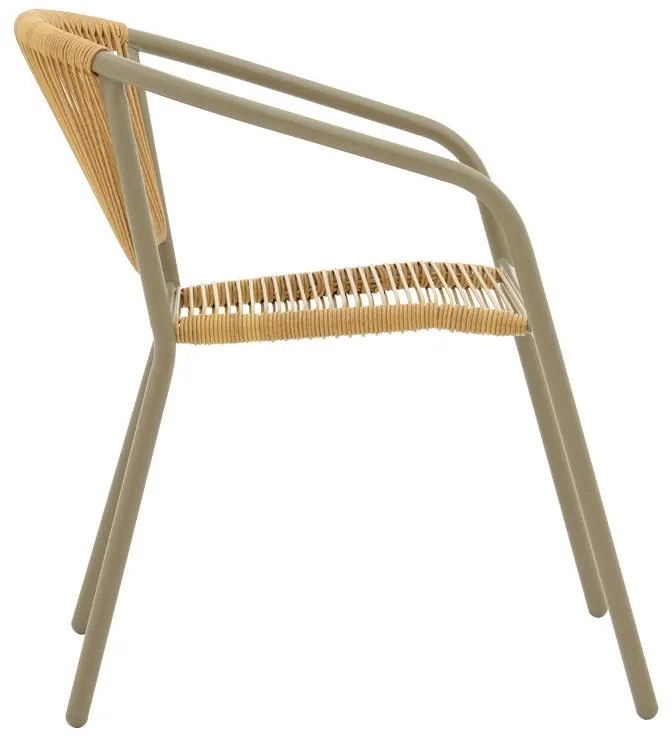 Σετ κήπου Τραπεζαρία Albero-Lindaria 3τεμ μέταλλο σε σαμπανιζε απόχρωση Φ60x70εκ 60x60x70 εκ.