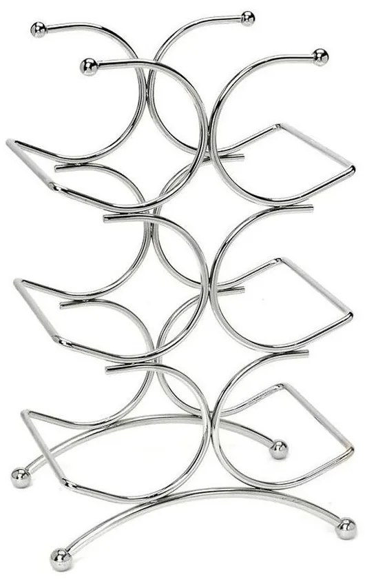 Κάβα Μπουκαλιών 6 Θέσεων MTT151 24,5x15,5x34cm Silver Espiel Μέταλλο
