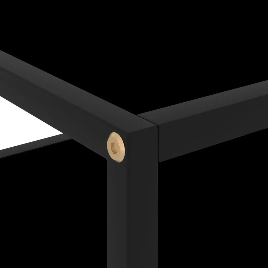 vidaXL 322852 Console Table Black 50x40x40 cm Tempered Glass