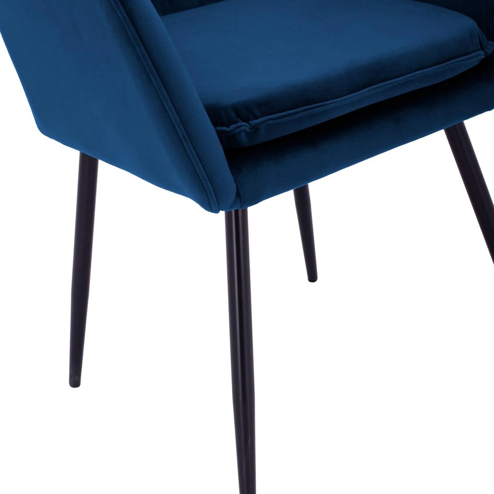 Καρέκλα SAWYER Βελούδο Μπλέ 53x60x76Υ εκ. 2αδα 53x60x76 εκ.