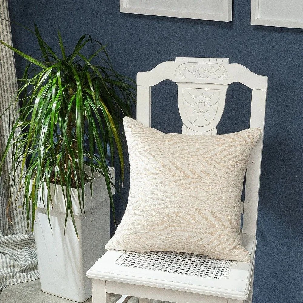 Μαξιλάρι Διακοσμητικό (Με Γέμιση) Vicenza 01 Ecru Teoran 43X43 Cotton-Polyester