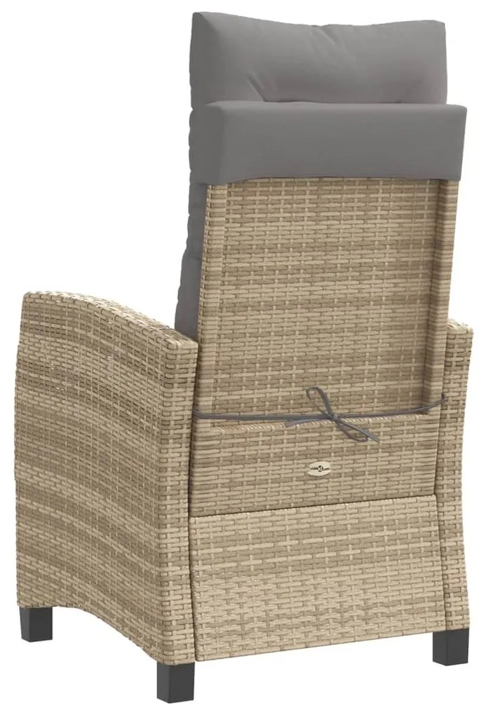 vidaXL Πολυθρόνες Κήπου Ανακλ/νες 2 τεμ. Μπεζ Συνθ. Ρατάν & Μαξιλάρια