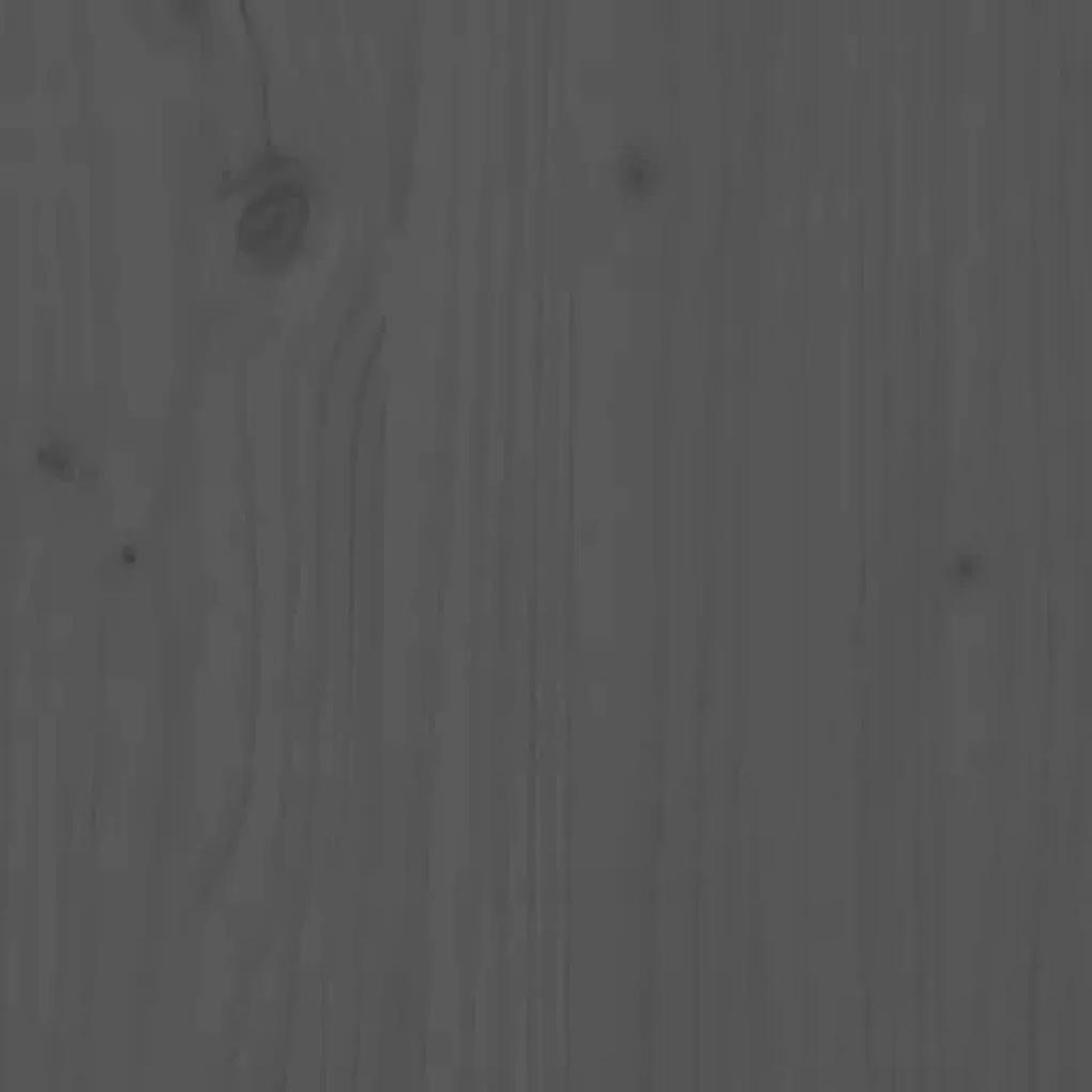 Ζαρντινιέρα με Ράφι Γκρι 111,5x34,5x81 εκ. Μασίφ Ξύλο Πεύκου - Γκρι