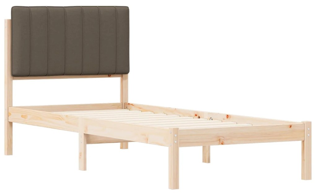 vidaXL Σκελετός Κρεβατιού με Επενδεδυμένο Κεφαλάρι Taupe 80 x 200 cm