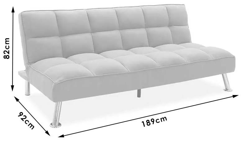 Καναπές-κρεβάτι Rebel pakoworld 3θέσιος με ύφασμα γκρι 189x92x82εκ - Ύφασμα - 035-000019
