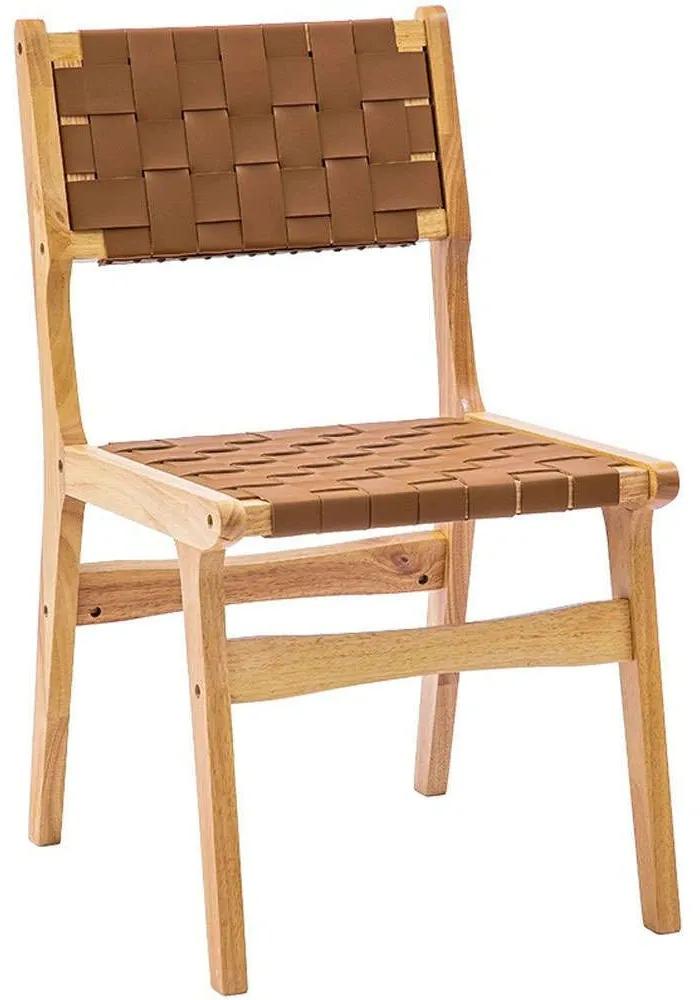 Καρέκλα Ridley 236-000008 48,5x61x87cm Natural-Brown Ξύλο,PVC