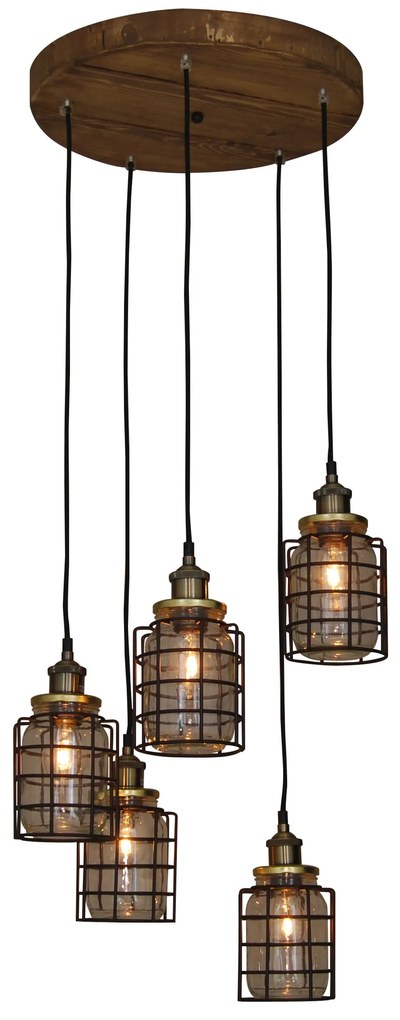 Φωτιστικό Οροφής HL-2248JG-5PC OKDA PENDANT - 51W - 100W - 77-3068