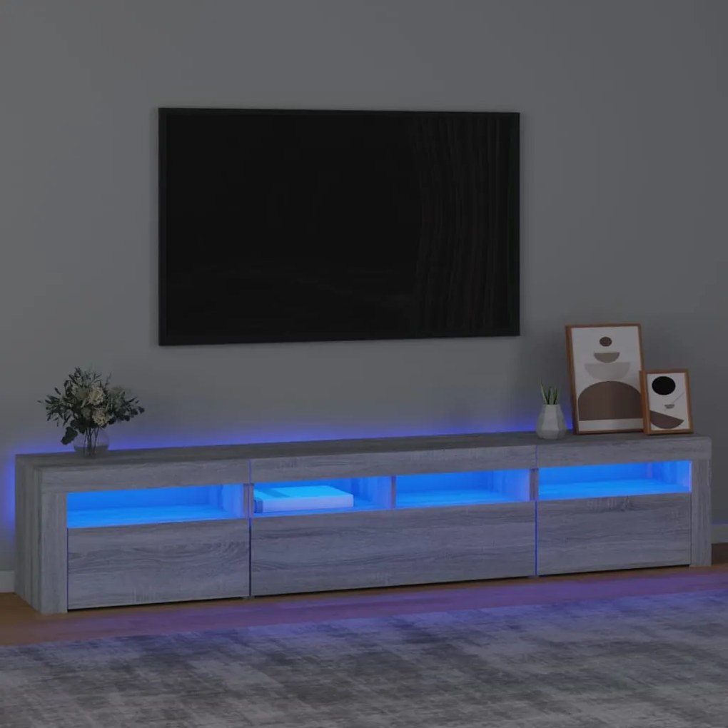 Έπιπλο Τηλεόρασης με LED Γκρι Sonoma 210 x 35 x 40 εκ.