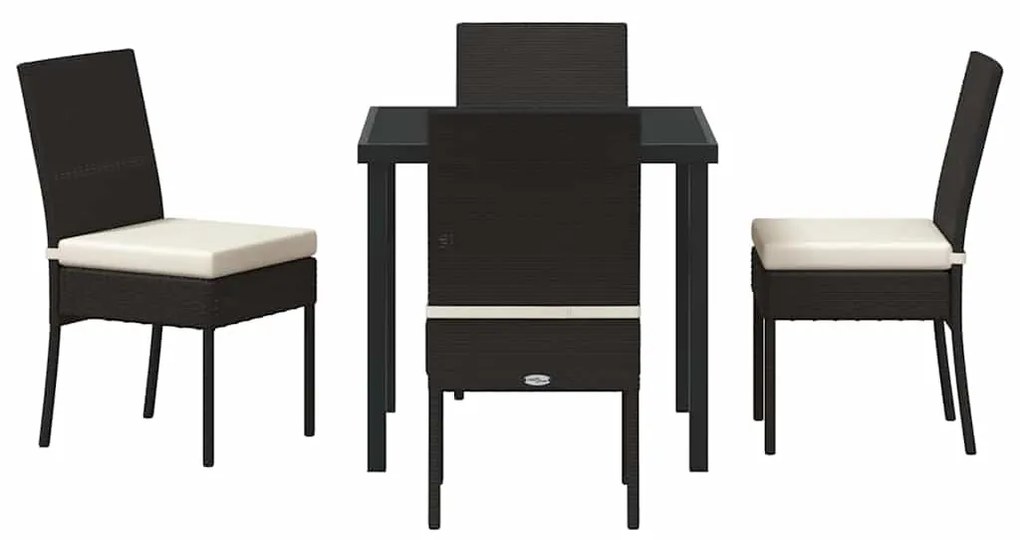 vidaXL Σέτ φαγητού για κήπο 5 pcs Μαύρο Χάλυβας με επίστρωση πούδρας