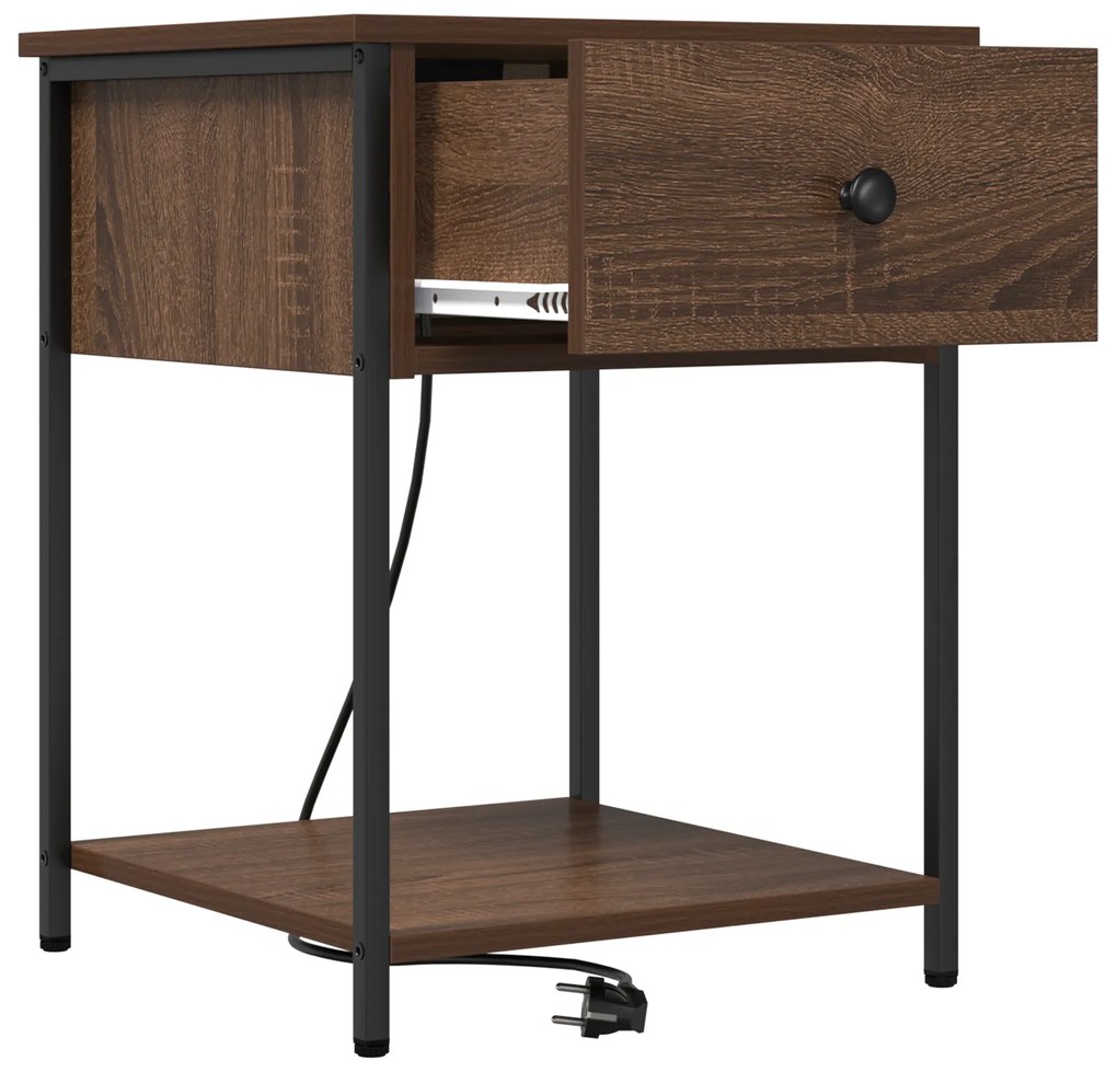 vidaXL Κομοδίνο Καφέ δρυς 42 x 41 x 56 εκ. Επεξεργασμένο ξύλο