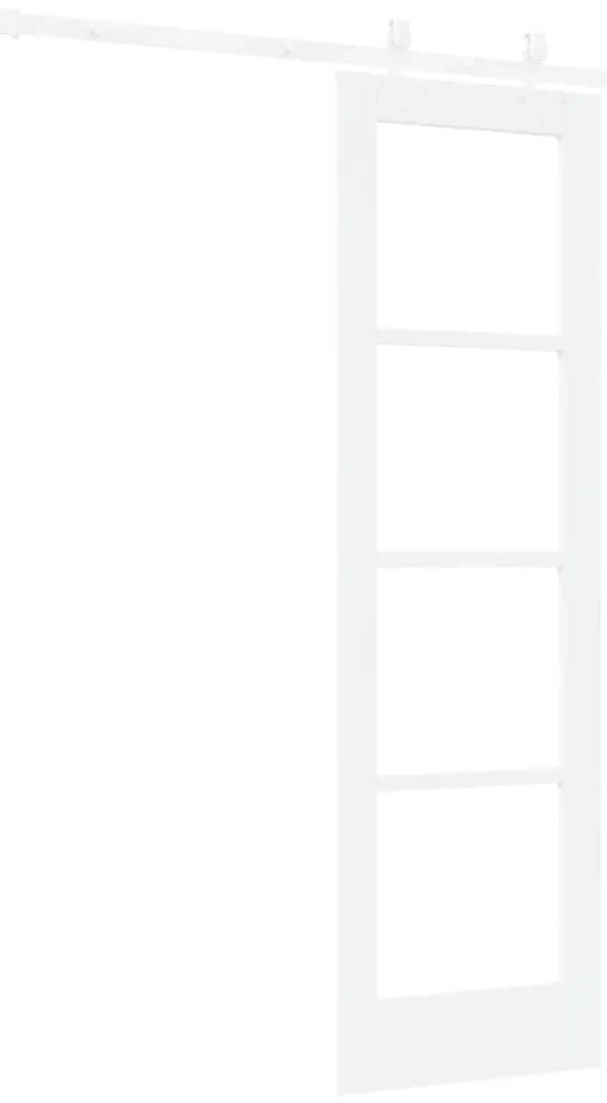 vidaXL Συρόμενη Πόρτα Λευκό 61 x 198.5 εκ. Ξύλο και μέταλλο