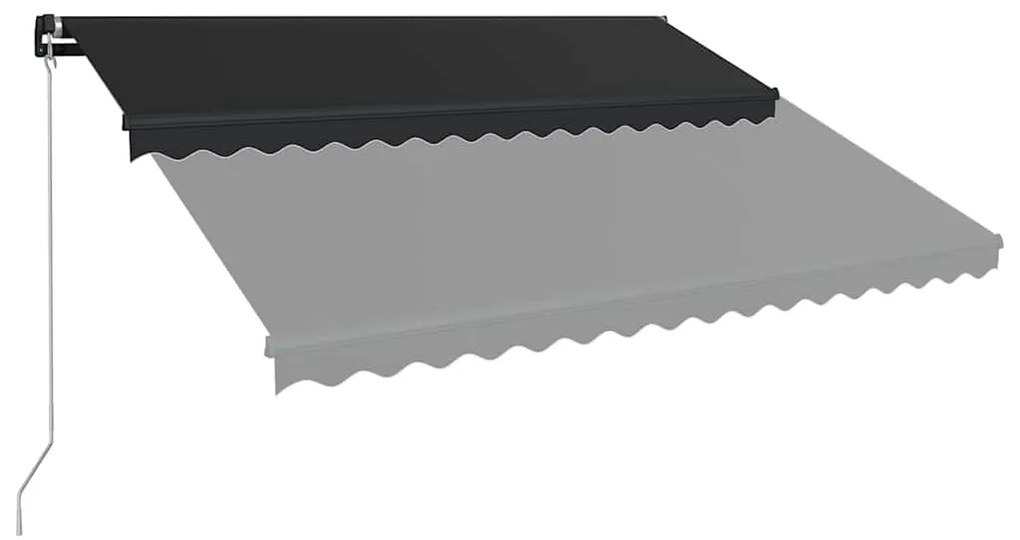 vidaXL Τέντα Συρόμενη Χειροκίνητη με LED Ανθρακί 450 x 300 εκ.