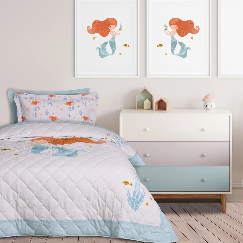 Κουβερλί Microfiber Μονό 160x220εκ. Kid Line 4876 Λιλά-Ροζ-Μέντα Das Kids