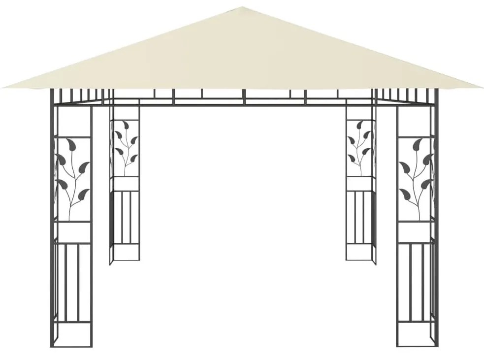 Κιόσκι με Σήτα και Φωτάκια LED Κρεμ 4 x 3 x 2,73 μ. - Κρεμ