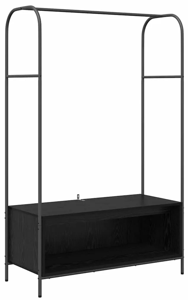 vidaXL Ράφι Ρούχων Μαύρο 100 x 44 x 160 εκ Επεξεργασμένο ξύλο