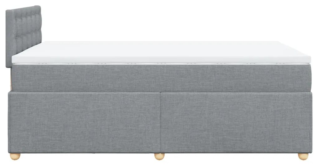 vidaXL Κρεβάτι Boxspring με Στρώμα Ανοιχτό Γκρι 120x190 εκ. Υφασμάτινο