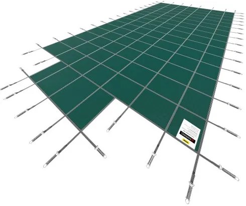 VEVOR Pool Safety Cover Fits 20x40ft Rectangle Inground Pools, Safety Pool Cover with 4x10ft Center End Step, Mesh Solid Pool Cover with Drainage Holes for Swimming Pool, Winter Safety Cover, Green