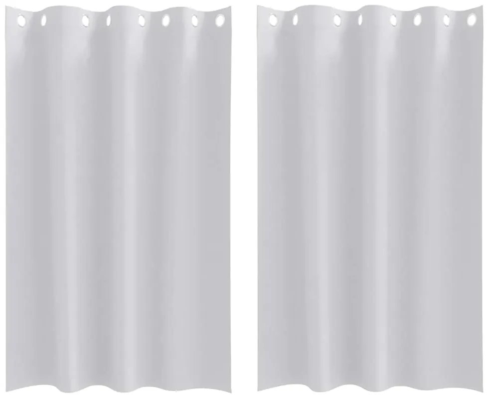 vidaXL Κουρτίνες με κουρτίνες 2 pcs Ανοιχτό Γκρι Πολυεστέρας