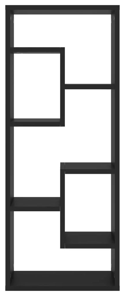 vidaXL Ραφιέρα Τοίχου Μαύρο 36 x 16 x 90 εκ. από Επεξεργασμένο Ξύλο