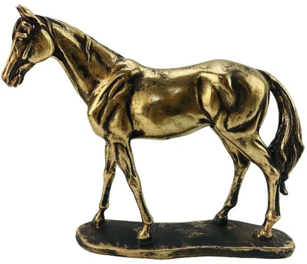 Διακοσμητικό Άλογο 269-122-157 20,5x5,5x18,8cm Gold Polyresin
