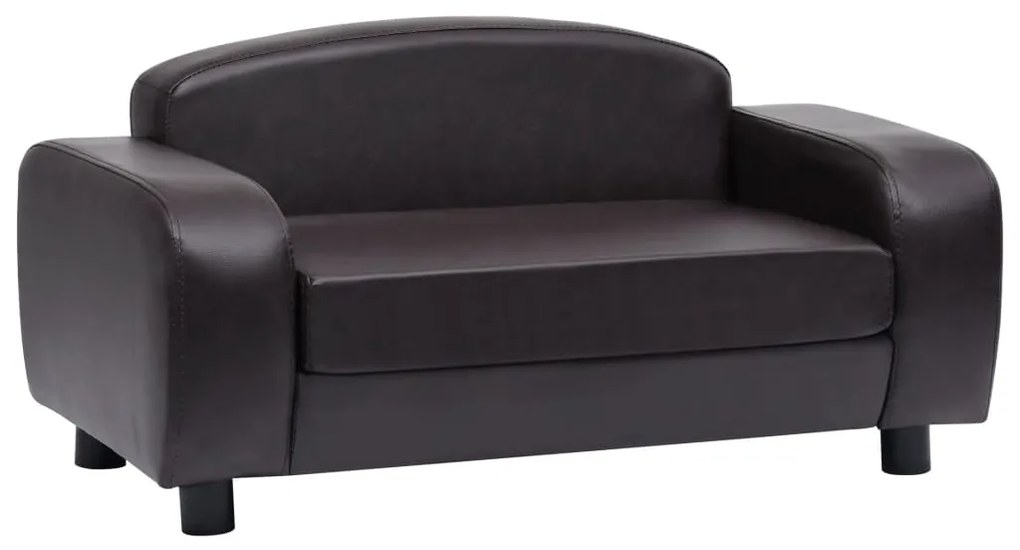 vidaXL Καναπές-Κρεβάτι Σκύλου Καφέ 80x50x40 εκ. από Συνθετικό Δέρμα