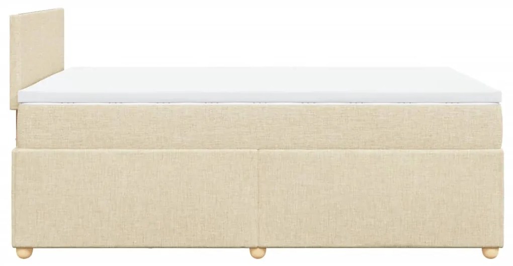 vidaXL Κρεβάτι Boxspring με Στρώμα Κρεμ 120x200 εκ. Υφασμάτινο