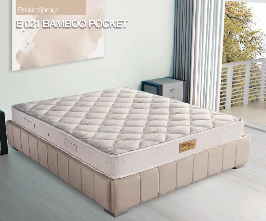 Στρώμα E021 Bamboo Pocket 150×200 εκ.  Σκληρότητας: Μέτριο  Orion Strom