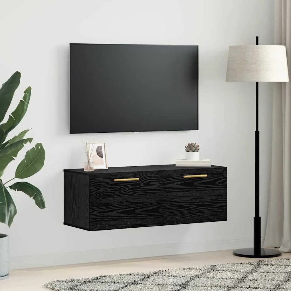 vidaXL Ντουλάπα Τοίχου Επιτοίχιο Μαύρη δρυς 100 x 36.5 x 35 cm