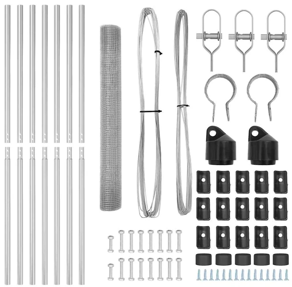 vidaXL Στύλος Περιφράξεων Ασημί 10 x 1 μ (12 x 12 mm πλέγμα) Ατσάλι