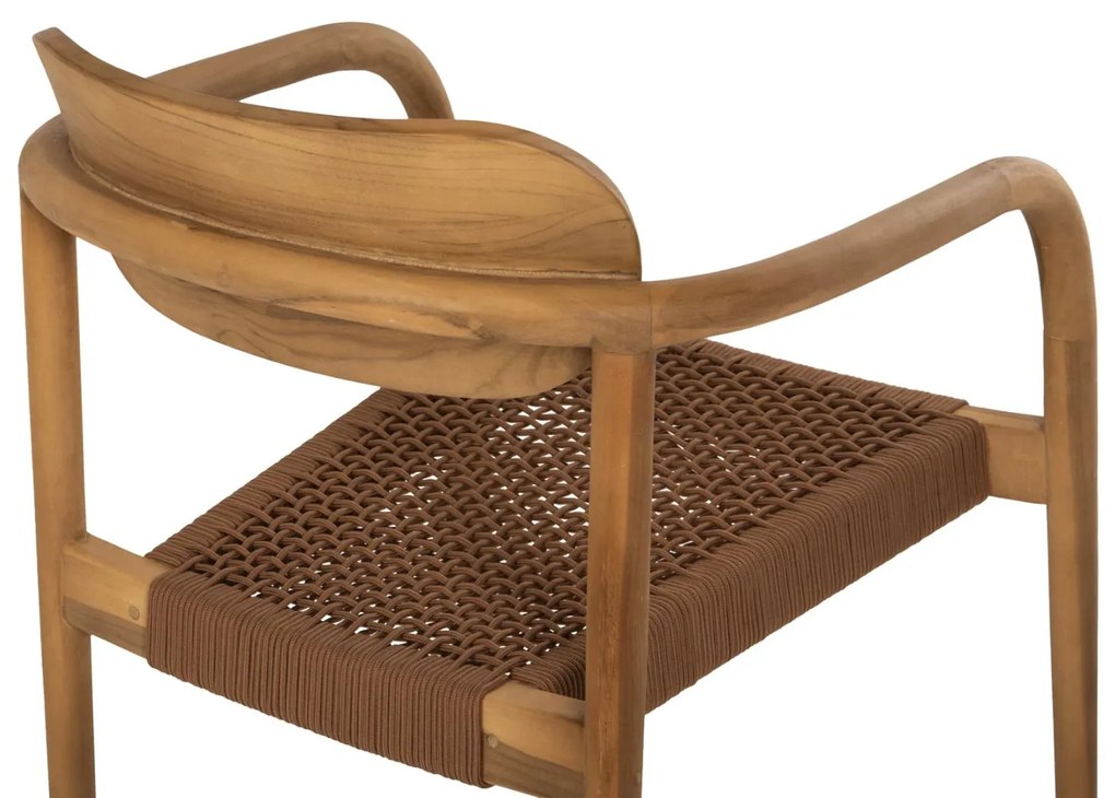Πολυθρόνα OSLO Ξύλο Teak Φυσικό και Καφέ Σχοινί 55x54x80Yεκ. 55x54x80 εκ.