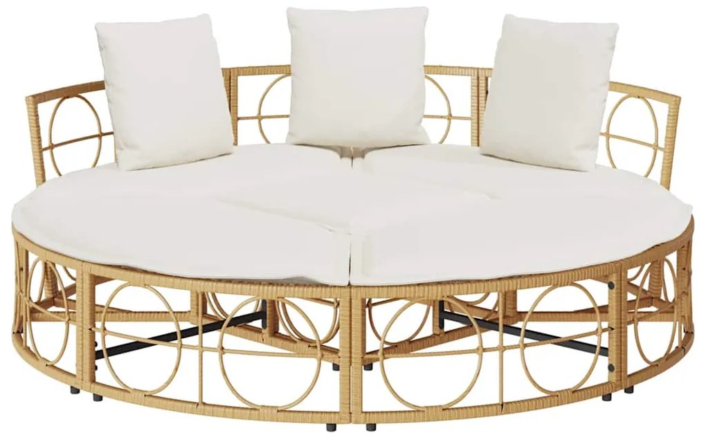 vidaXL Εξωτερική Lounge κρεβάτι χωρίς θόλο Poly Rattan