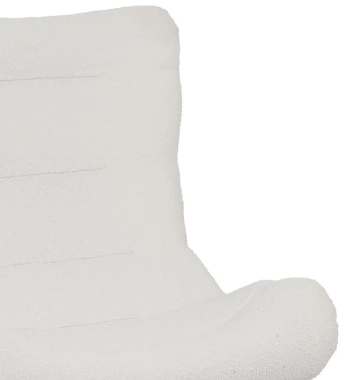 Πολυθρόνα-μπερζέρα Silla μπουκλέ ύφασμα σε λευκή απόχρωση 97x80x100εκ 97x80x100 εκ.