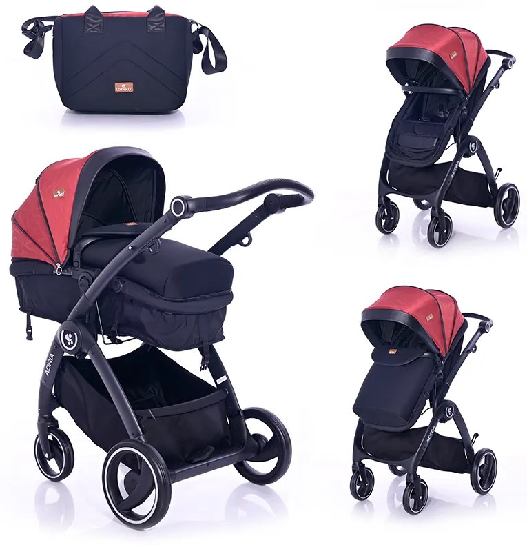 ΠΟΛΥΚΑΡΟΤΣΙ ΜΕΤΑΤΡΕΠΟΜΕΝΟ ΣΕ ΚΑΛΑΘΟΥΝΑ 2 ΣΕ 1 LORELLI ADRIA BLACK&amp;RED 10021452006R