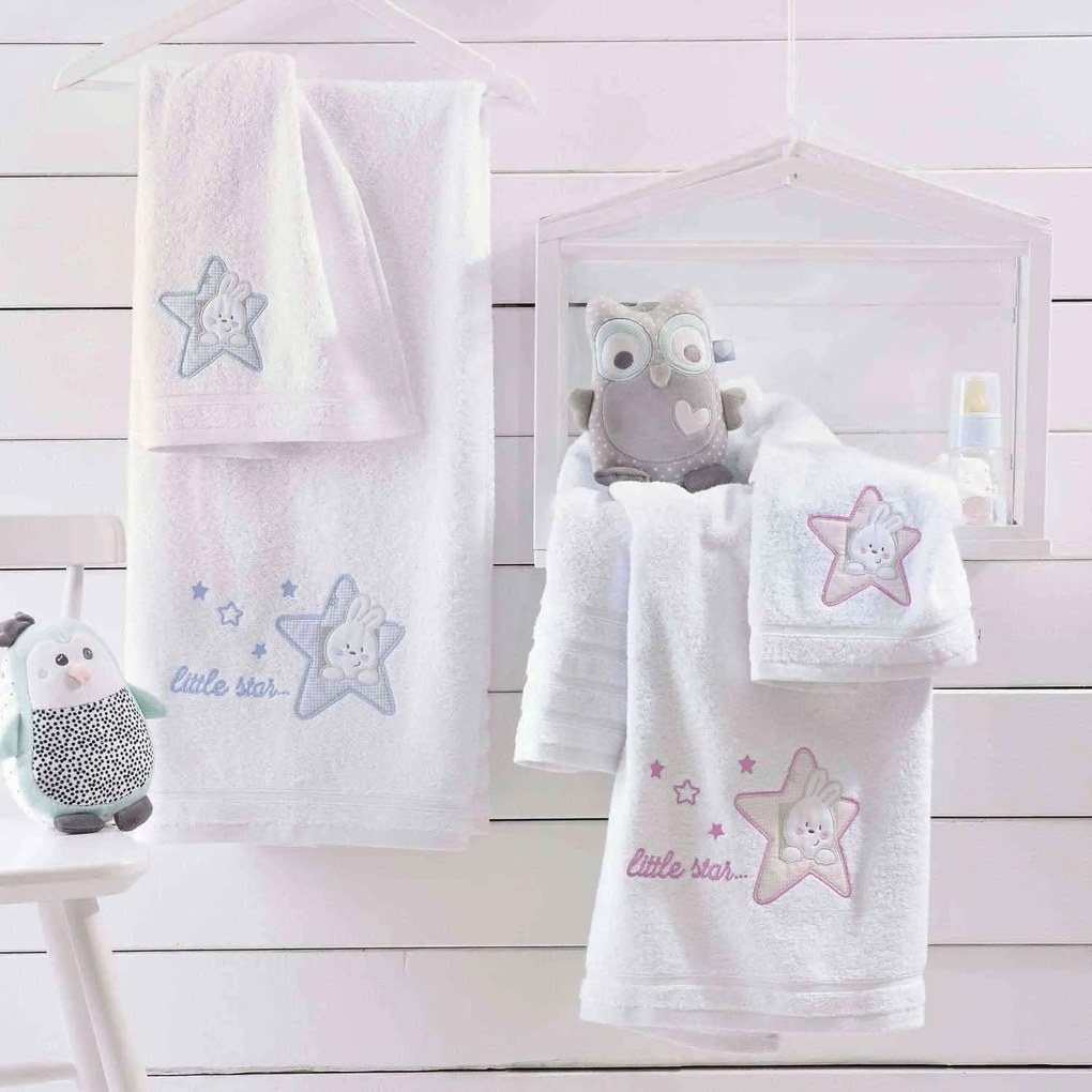 Πετσέτες Σετ Astro Ροζ 2τμχ. Ρυθμός Towels Set 100% Βαμβάκι